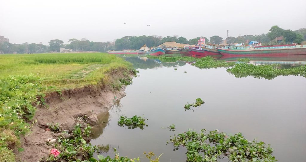 ডাকাতিয়া নদীর তীরজুড়ে রমরমা বালু ব্যবসা